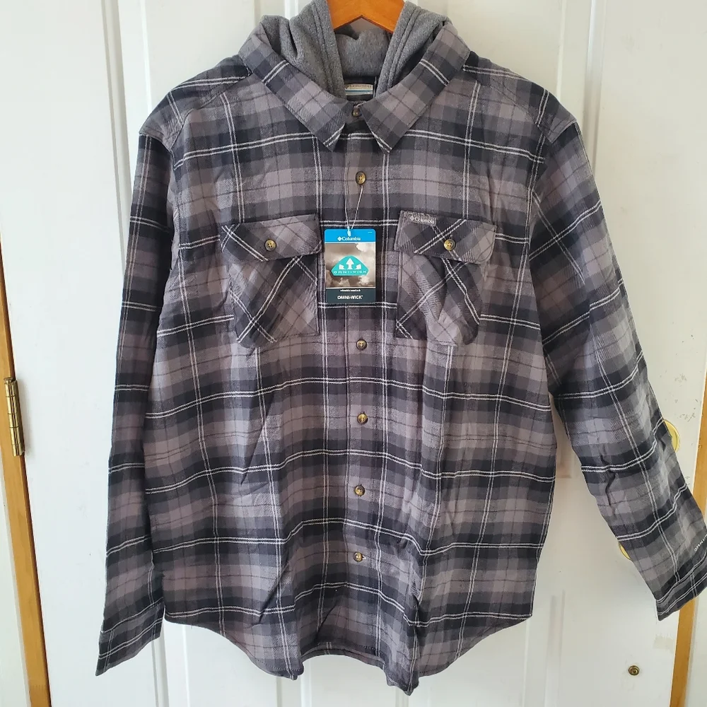 NWT Columbia Men's 'Flare Gun' Stretch Flannel Hoodie, Shacket